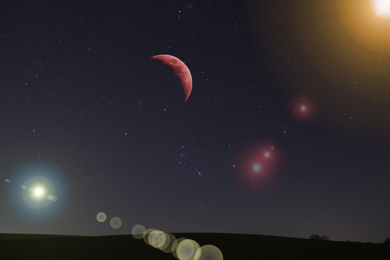 Composite de la lune et d'un fond d'Orion pris ce même soir glacial. Quelques flares issus de GIMP.
exolune3.JPG